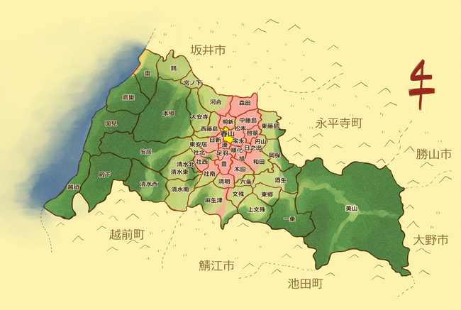 春山地区の地図