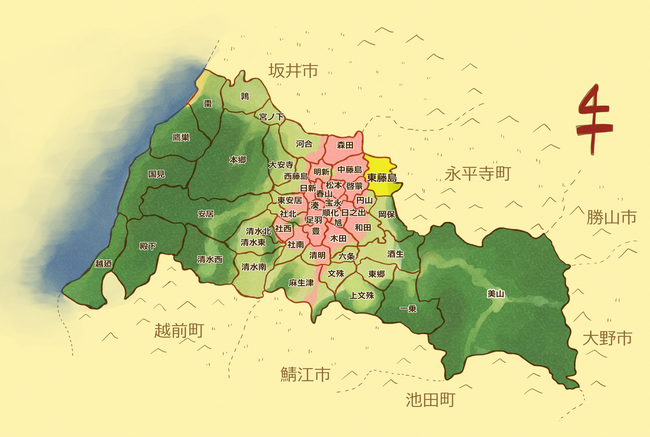 東藤島地区の地図
