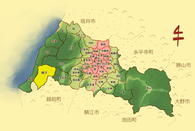 殿下地区の地図