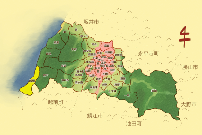 越廼地区の地図
