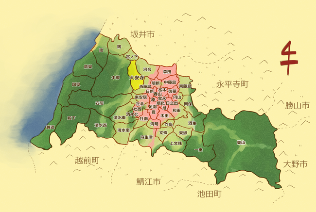 大安寺地区の地図