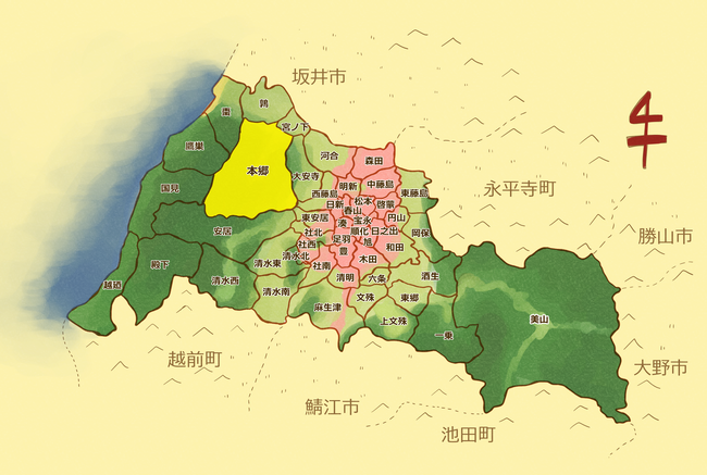 本郷地区の地図