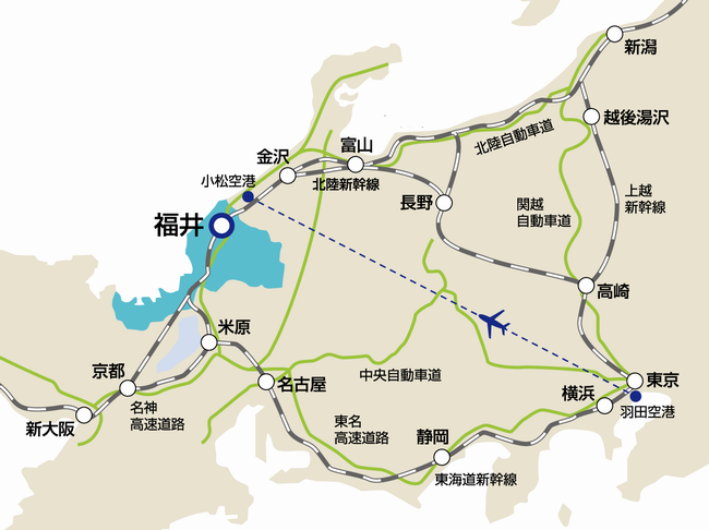 福井市の位置図