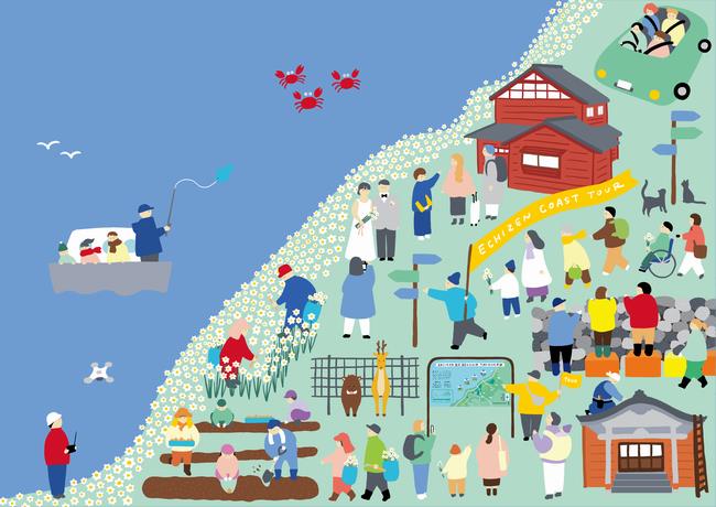 越前海岸の水仙畑