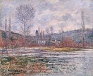 クロード・モネ「ヴェトゥイユ、水びたしの草原」1881年