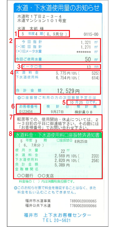 水道・下水道使用料のお知らせ