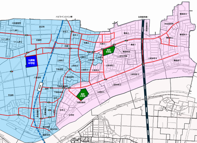 九頭竜中学校通学路東