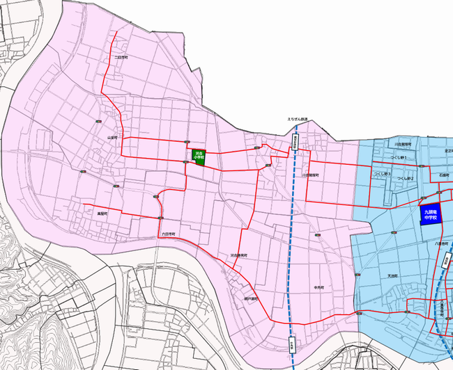 九頭竜中学校通学路西